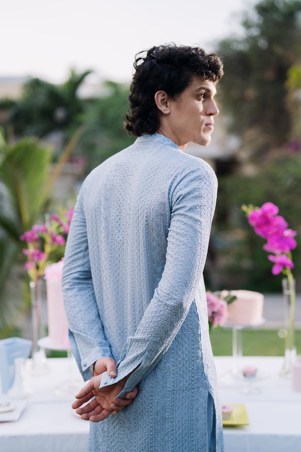 Celestial Blue Embroidered Kurta Pajama