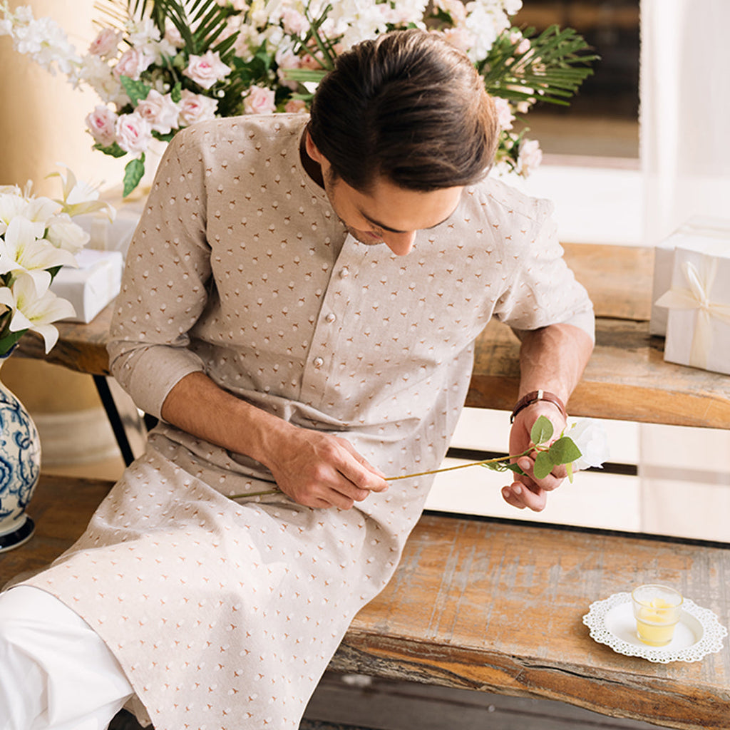 Men's Printed Kurta Pajama: AZURE MAN