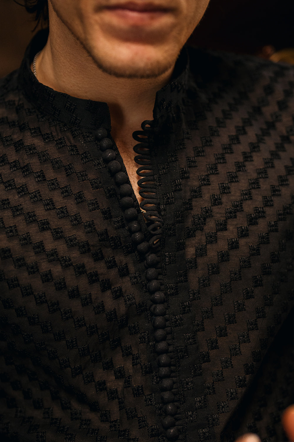 Onyx Black Embroidered Kurta Pajama