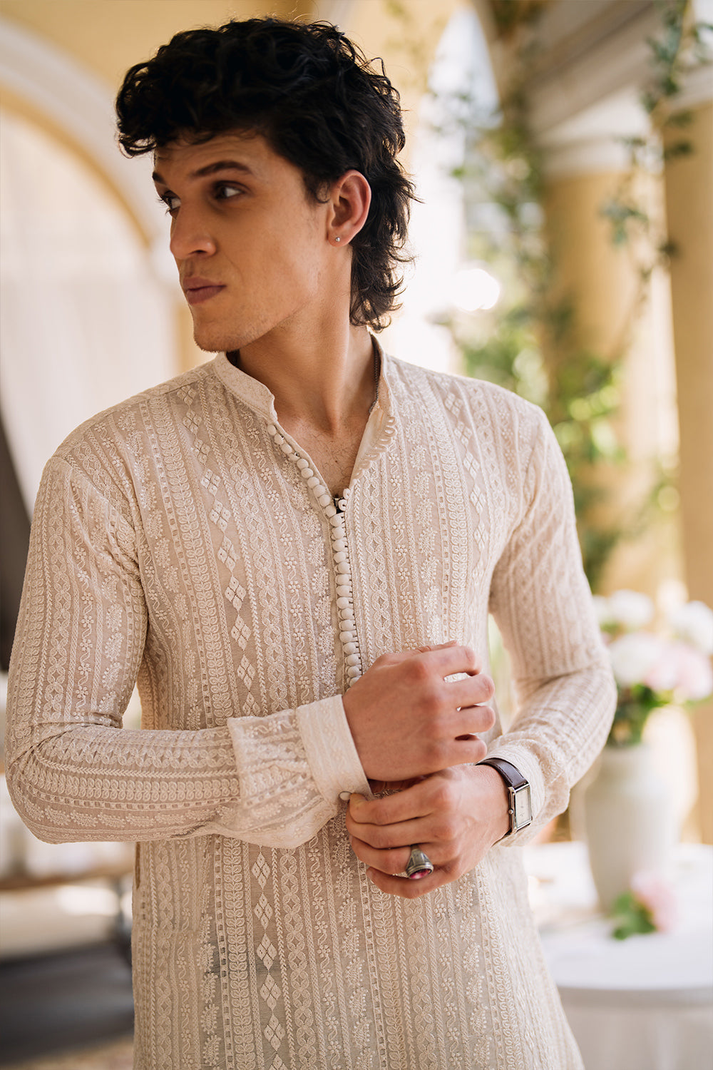 Ivory Embroidered Kurta Pajama