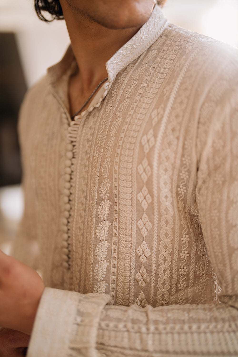 Ivory Embroidered Kurta Pajama