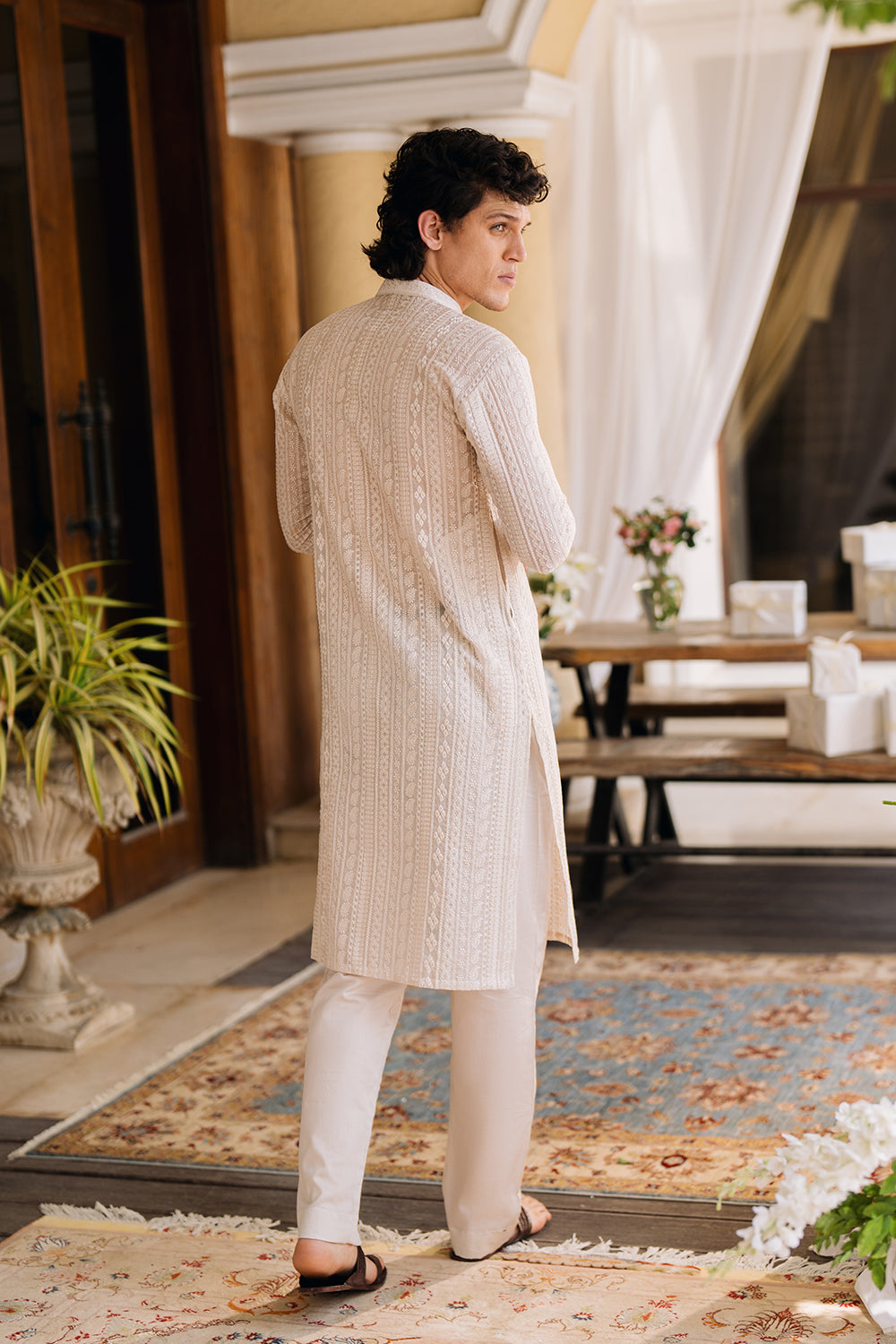 Ivory Embroidered Kurta Pajama
