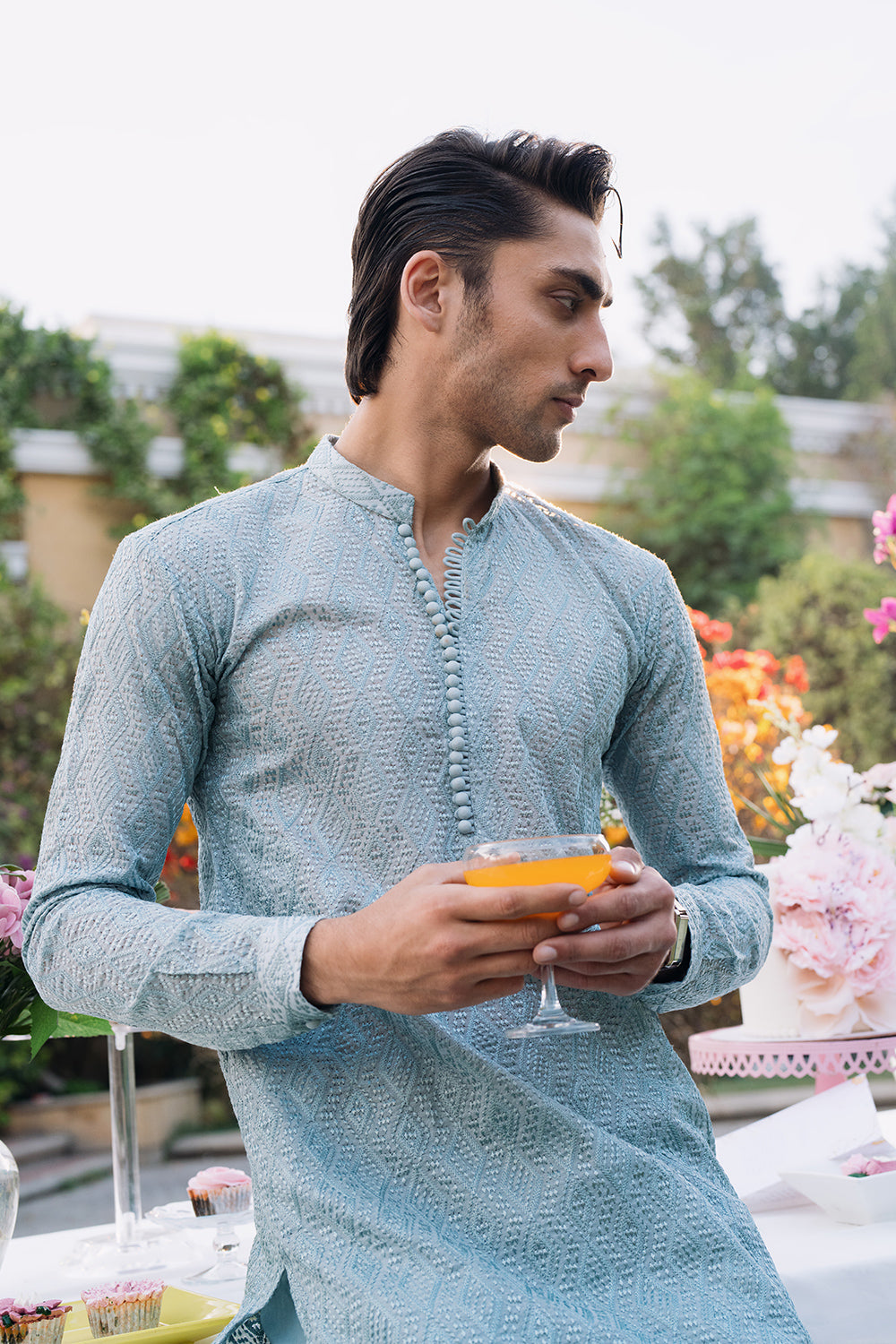 Frosty Green Embroidered Kurta Pajama