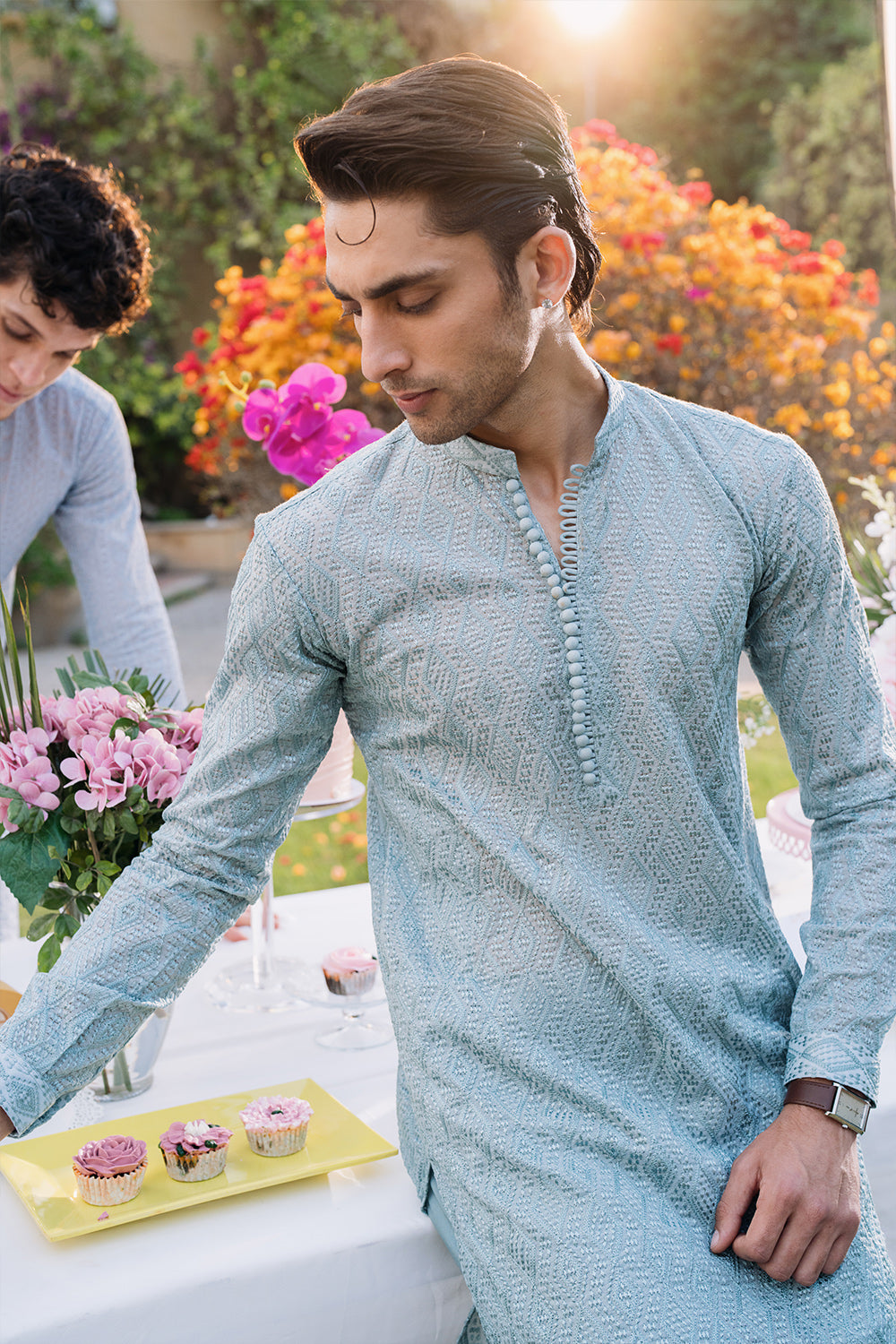 Frosty Green Embroidered Kurta Pajama