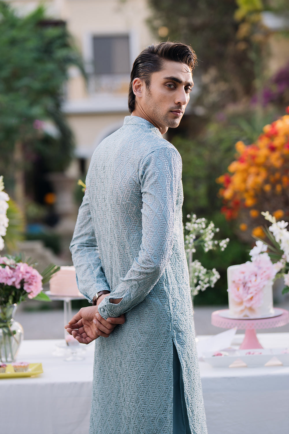 Frosty Green Embroidered Kurta Pajama