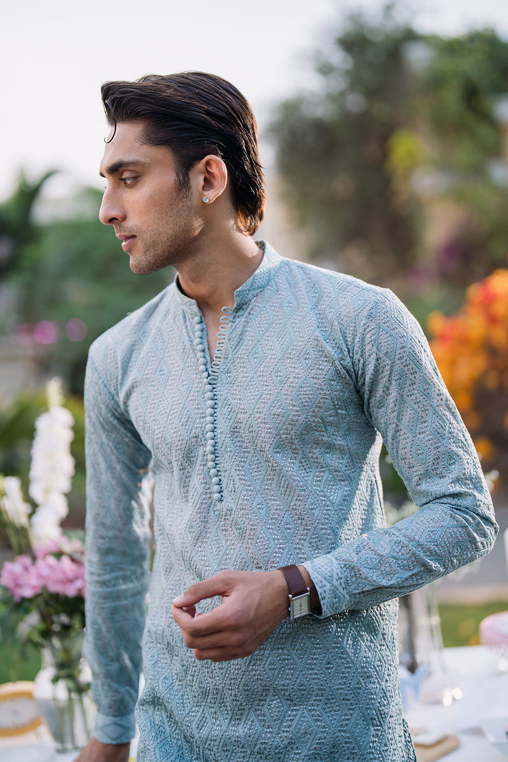 Frosty Green Embroidered Kurta Pajama