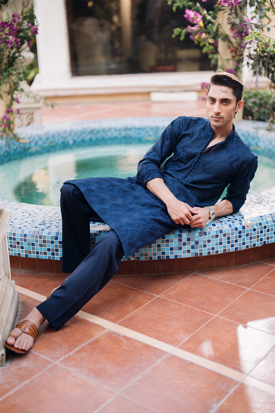 Bellwether Blue Embroidered Kurta Pajama