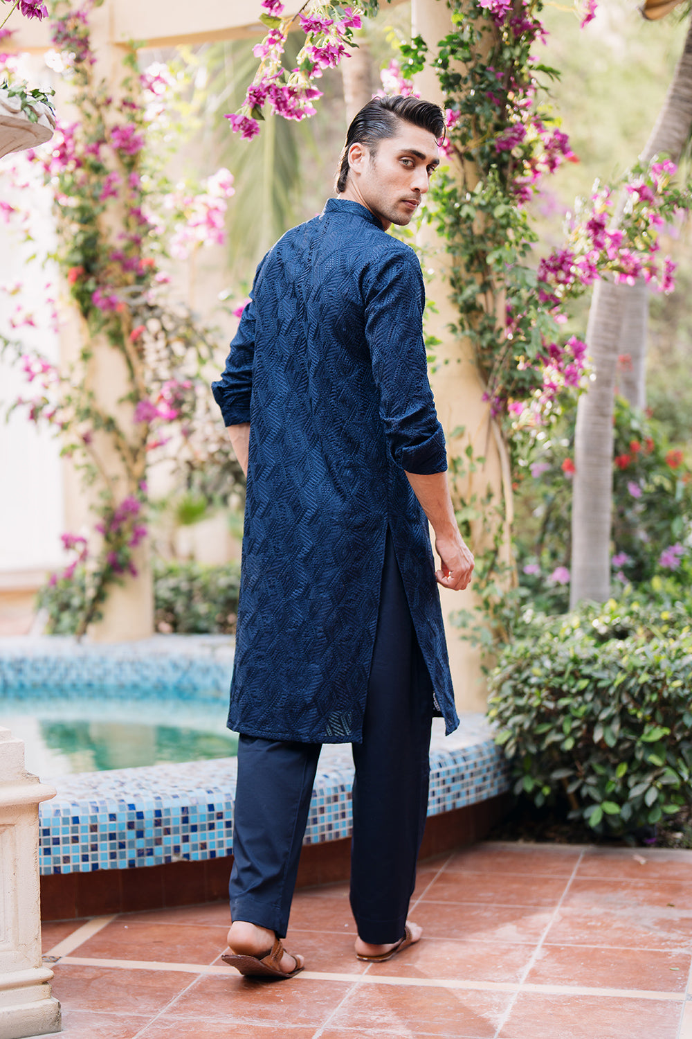 Bellwether Blue Embroidered Kurta Pajama