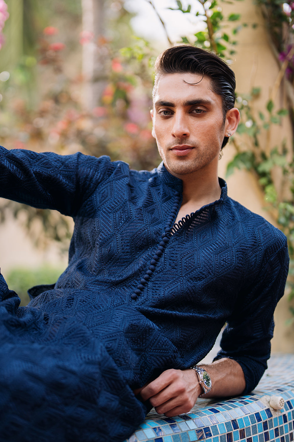 Bellwether Blue Embroidered Kurta Pajama