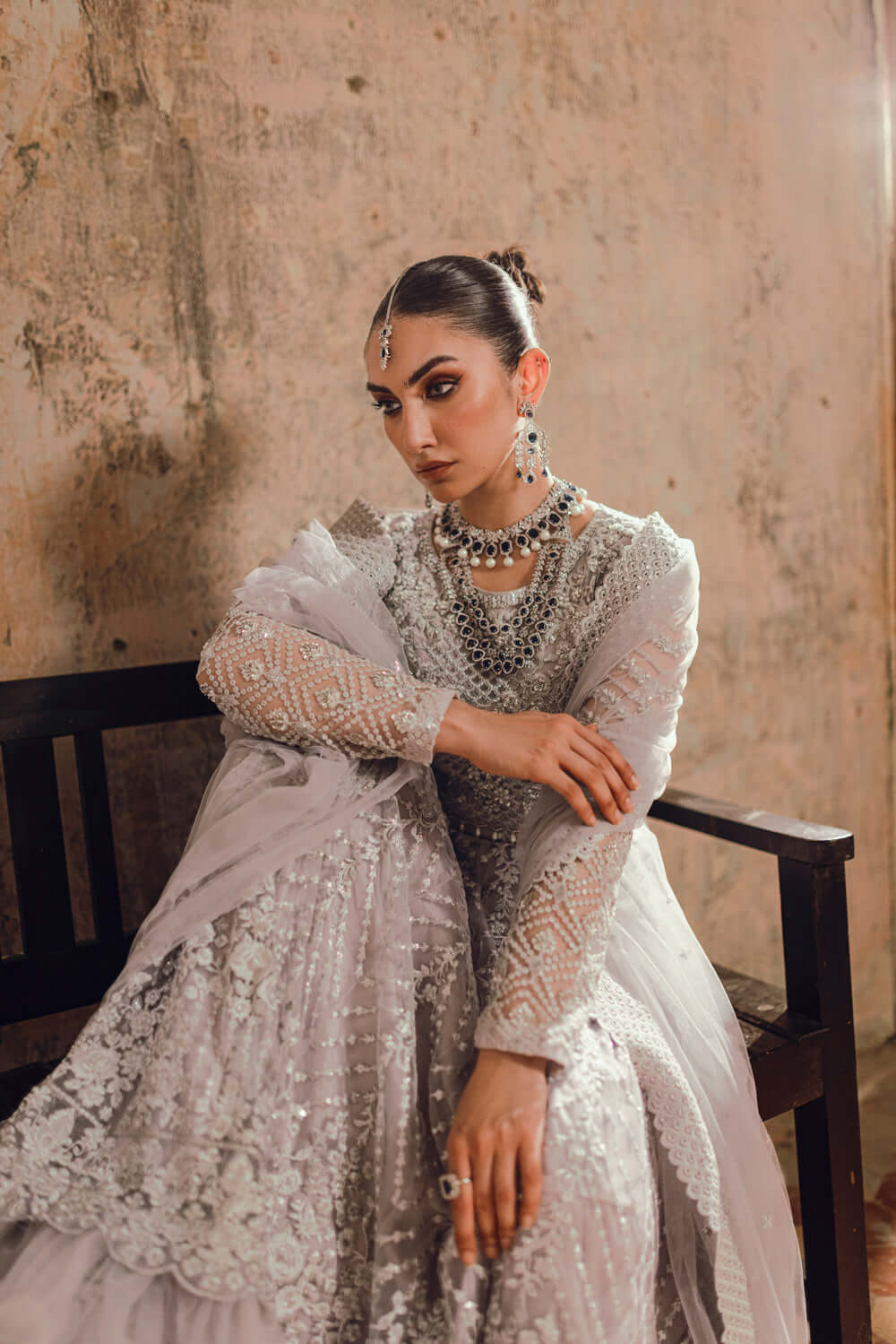 Azure wedding dress